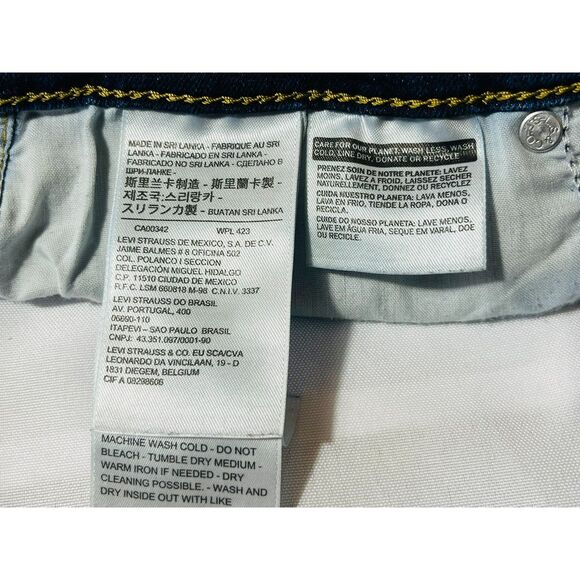 Levis 711 Skinny Dark Wash Leopard Cheetah Print Denim Jeans 32 Size 14 Midrise - Picture 8 of 9